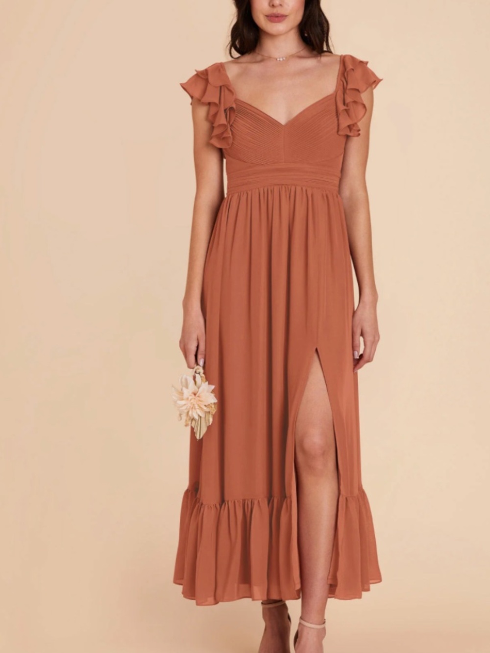 Birdy Grey Michelle Dress Chiffon Terracotta Small